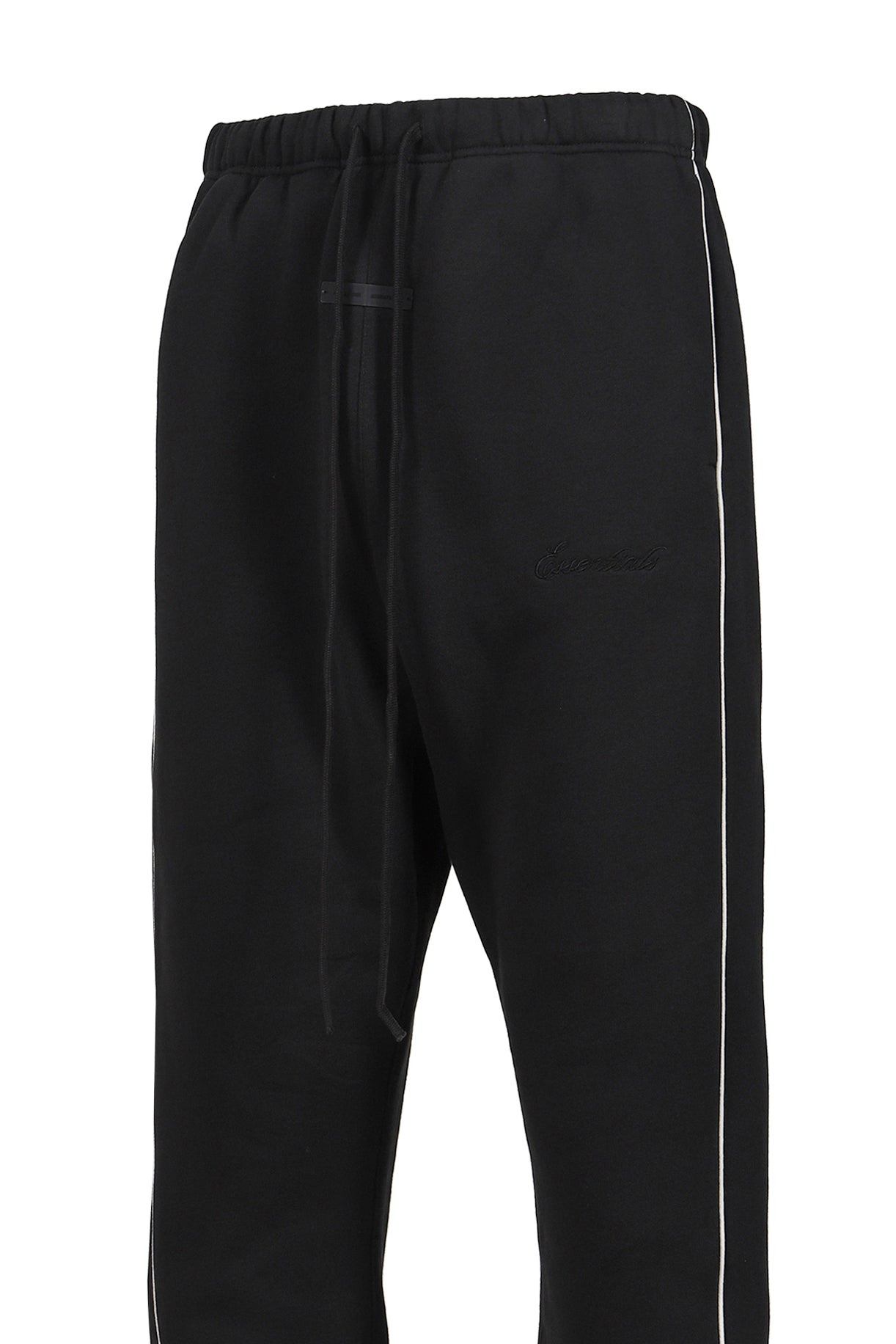RELAXED FLEECE SWEATPANT WITH PIPING / JET BLK/CLOUD WHT - 4