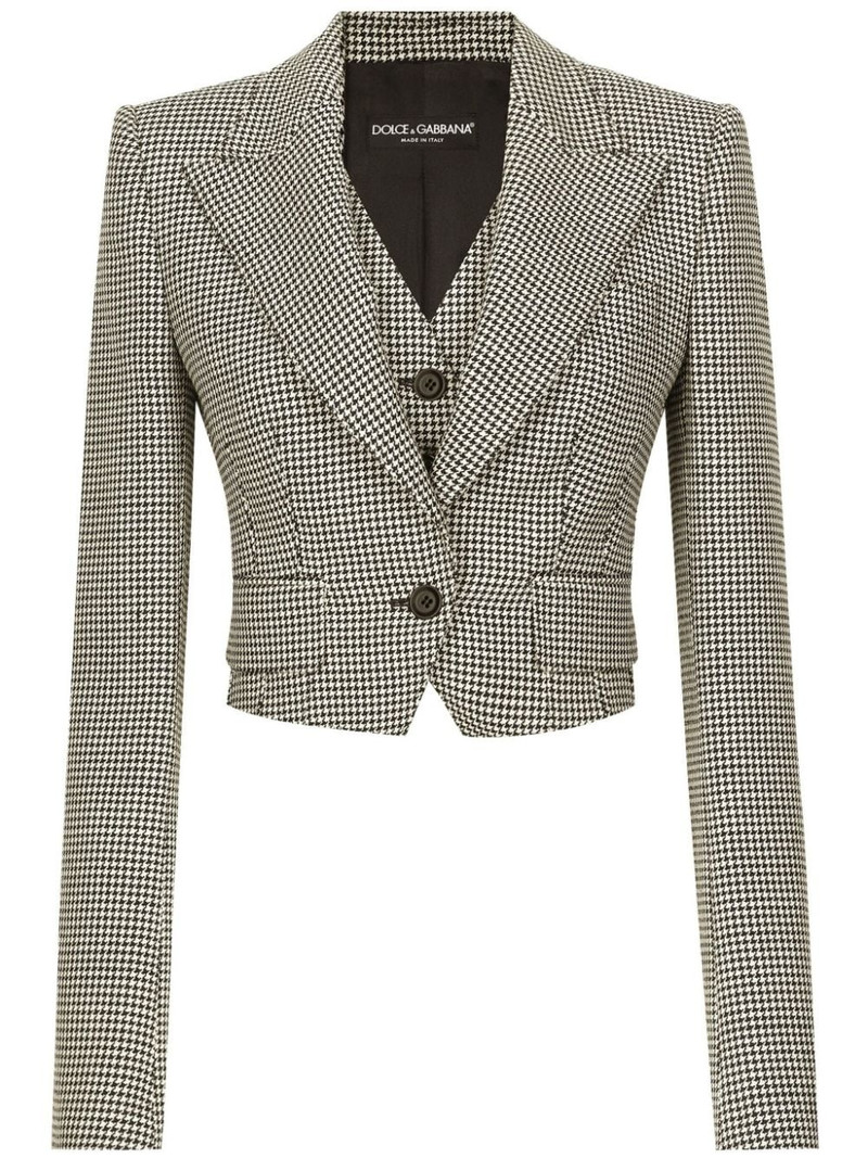 check pattern cropped jacket 1