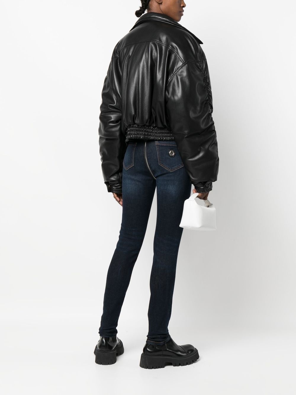 high-waist zip-up jeggings - 2