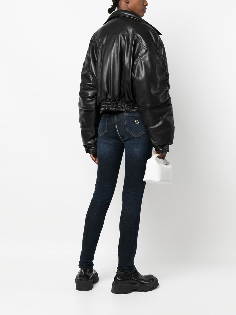 PHILIPP PLEIN high-waist zip-up jeggings outlook