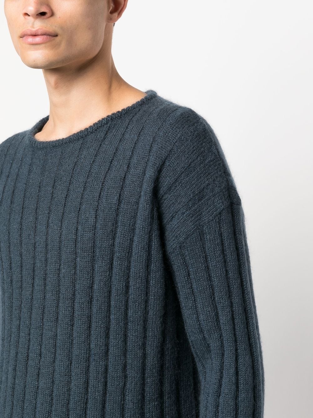 ribbed knit mohair-wool blend jumper - 5