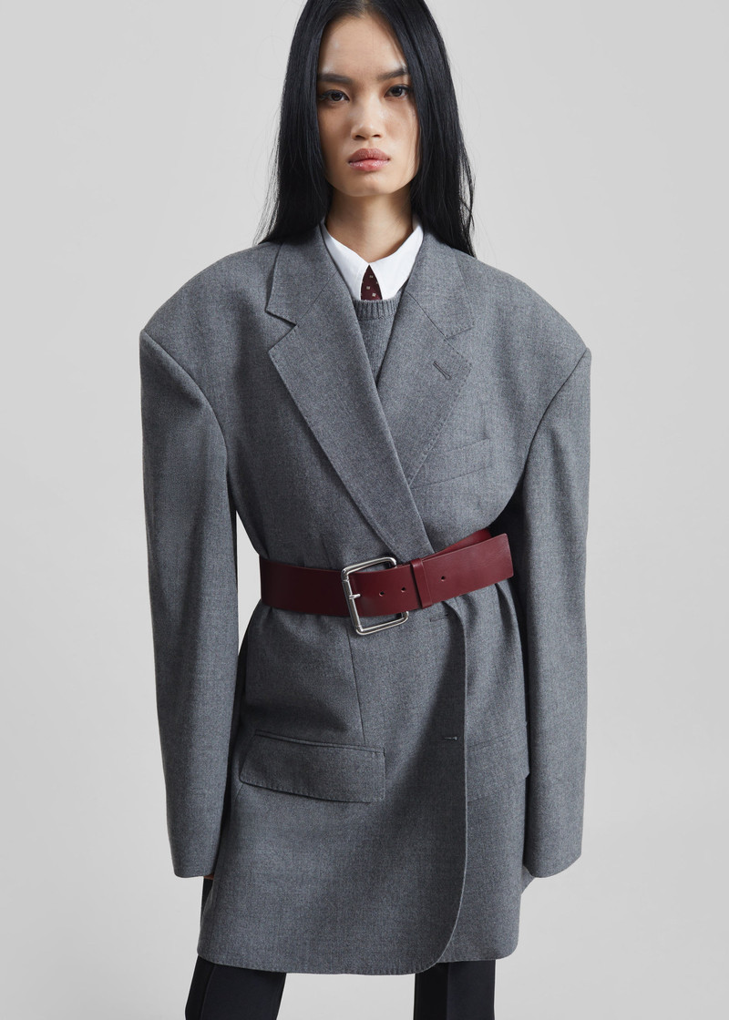 Lismore Wool Oversized Blazer - Grey 3