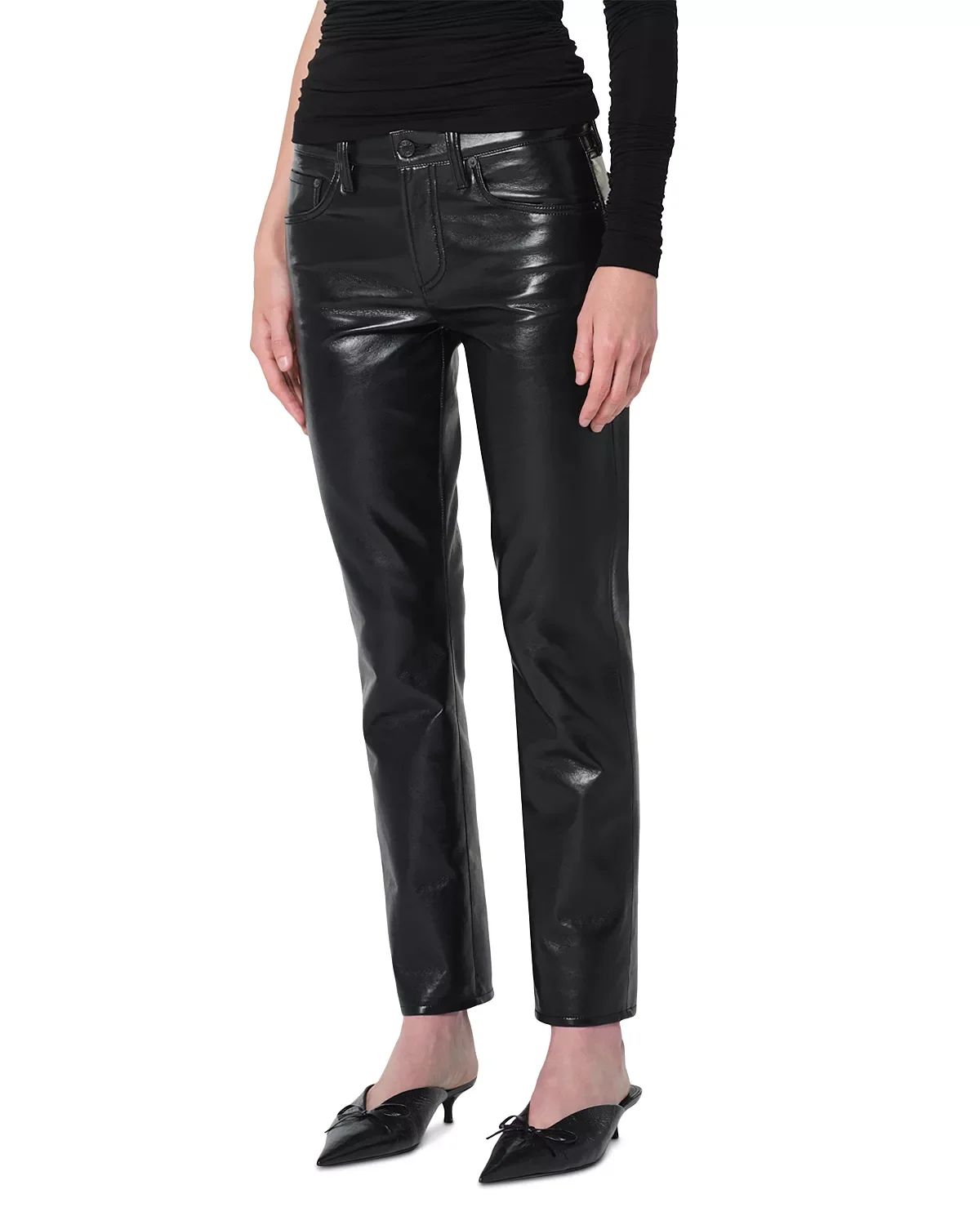 Cocktail Low Rise Leather Ankle Jeans in Detox - 1