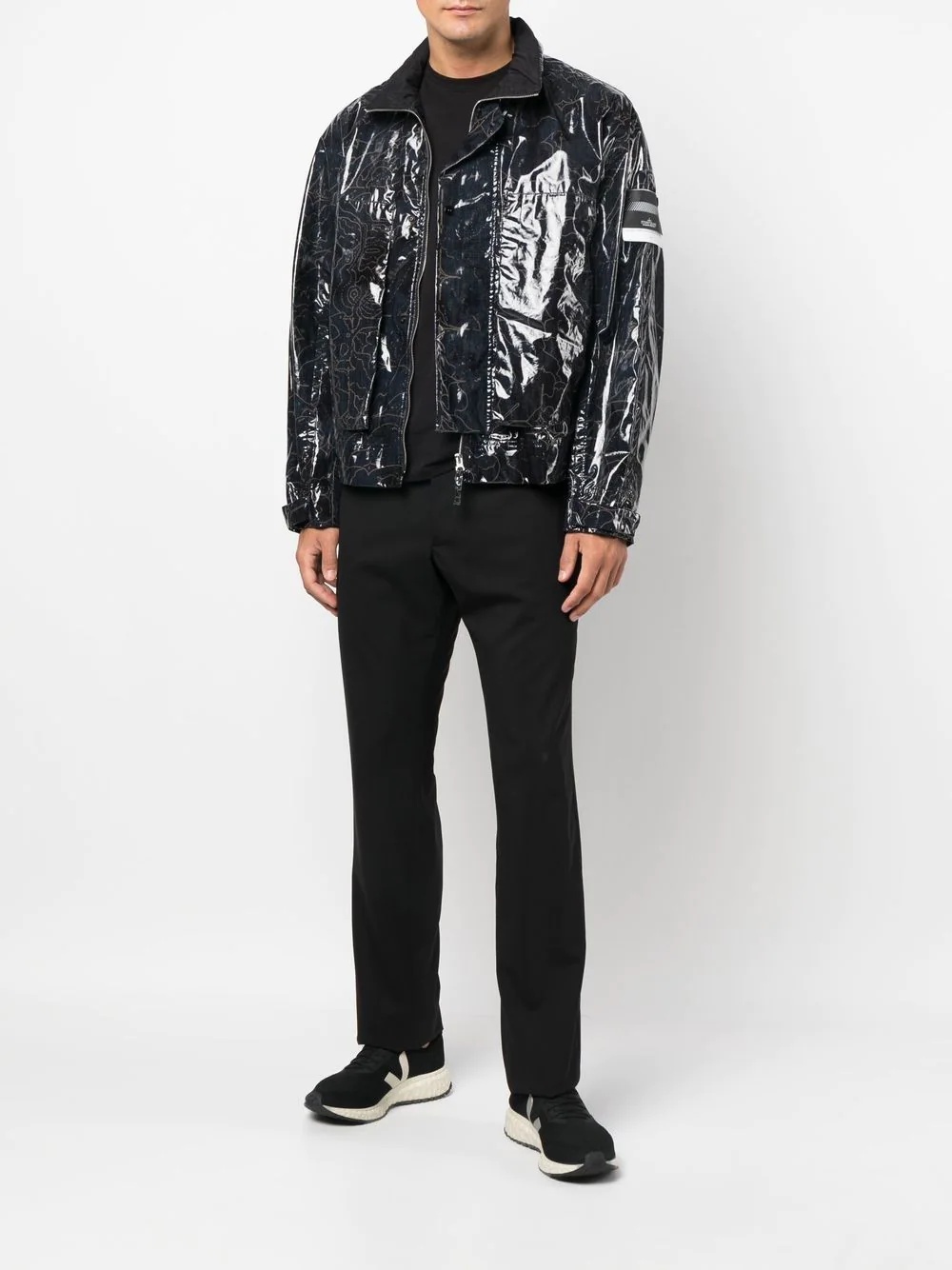 graphic-print coated bomber jacket - 2