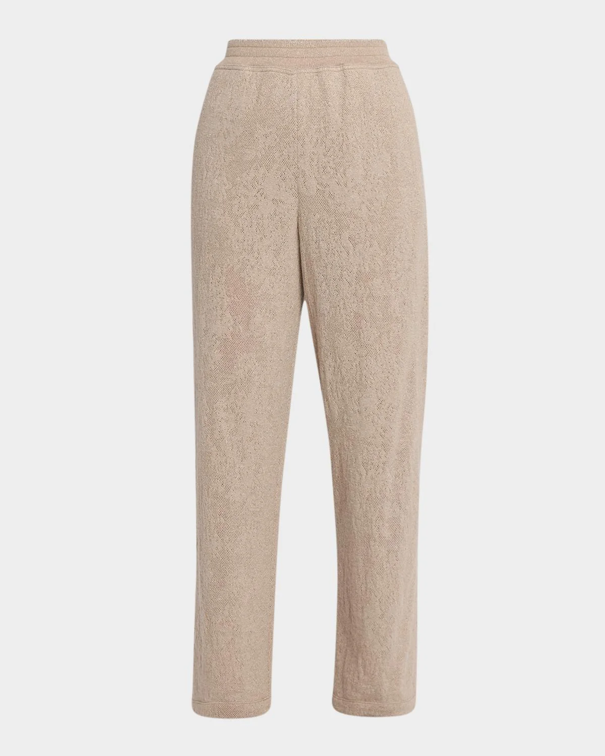 Jersey Lace Pointelle Knit Pants - 1