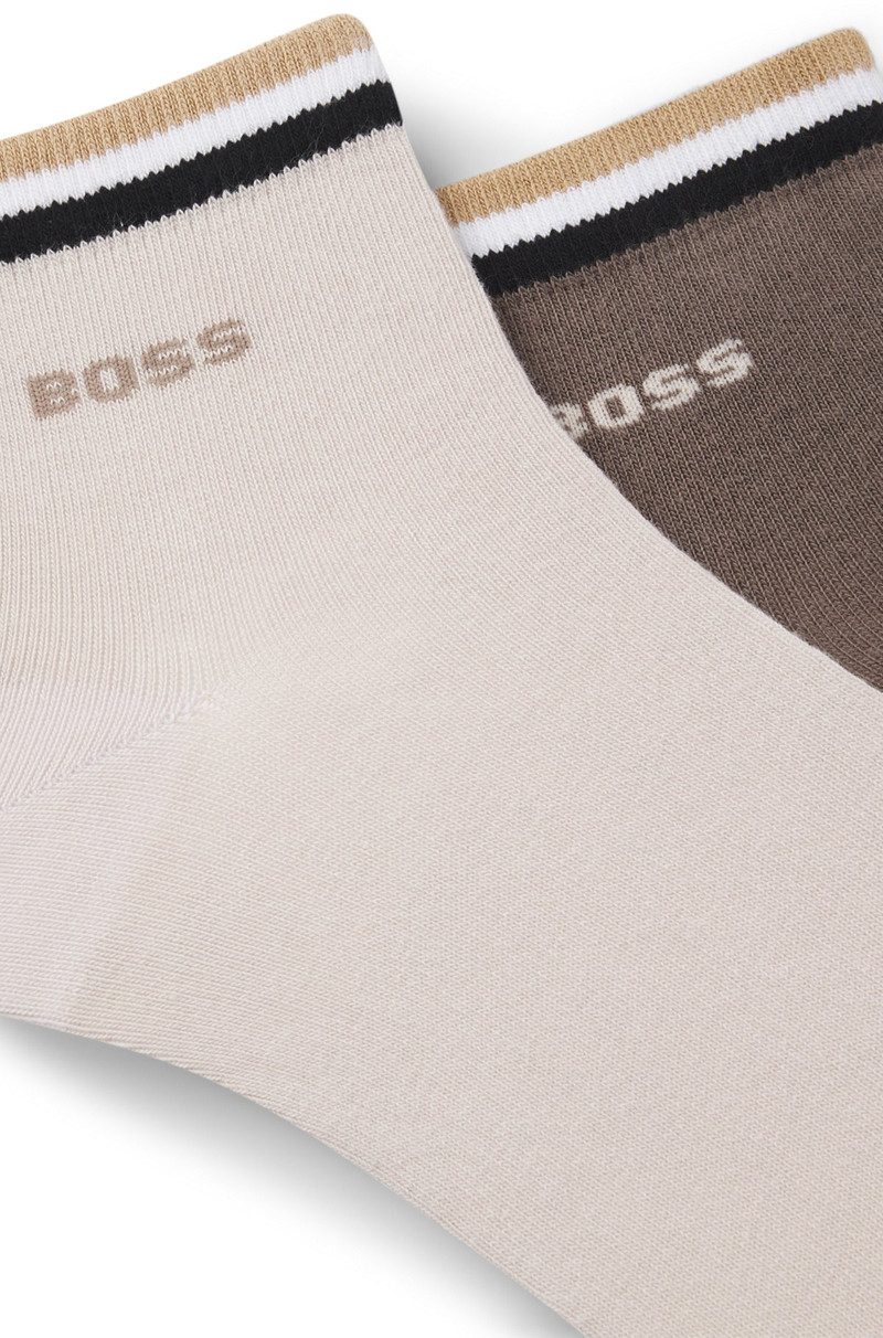 BOSS TWO-PACK OF SHORT SOCKS WITH SIGNATURE-STRIPE CUFFS outlook