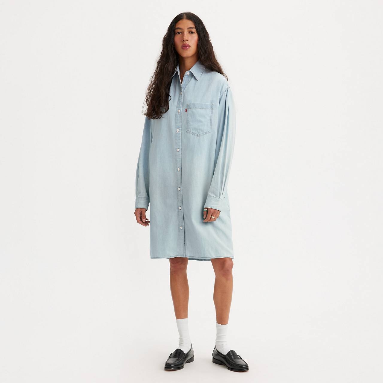 RHEA DENIM SHIRT DRESS - 1