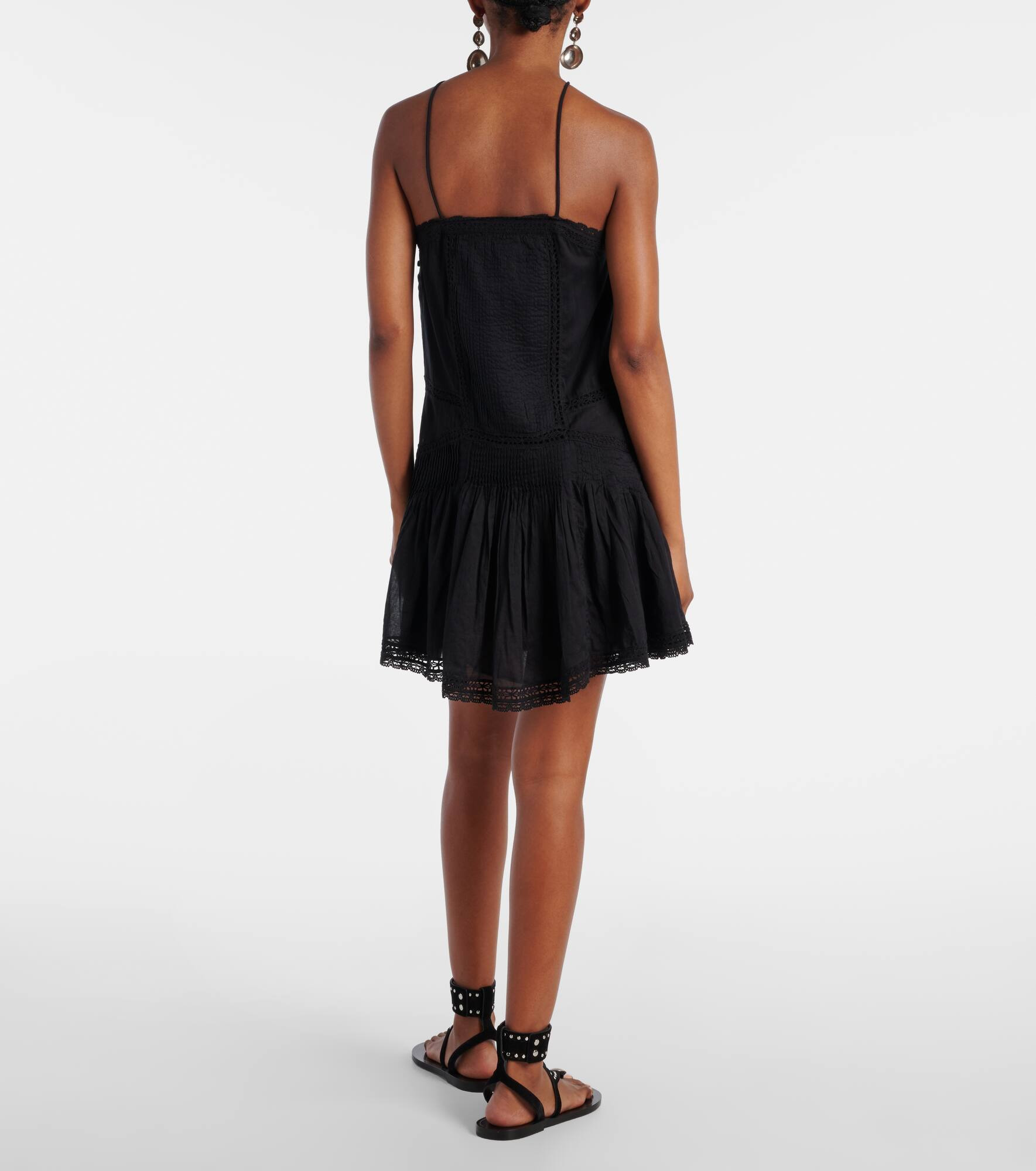 Geraldin lace-trimmed cotton minidress - 3