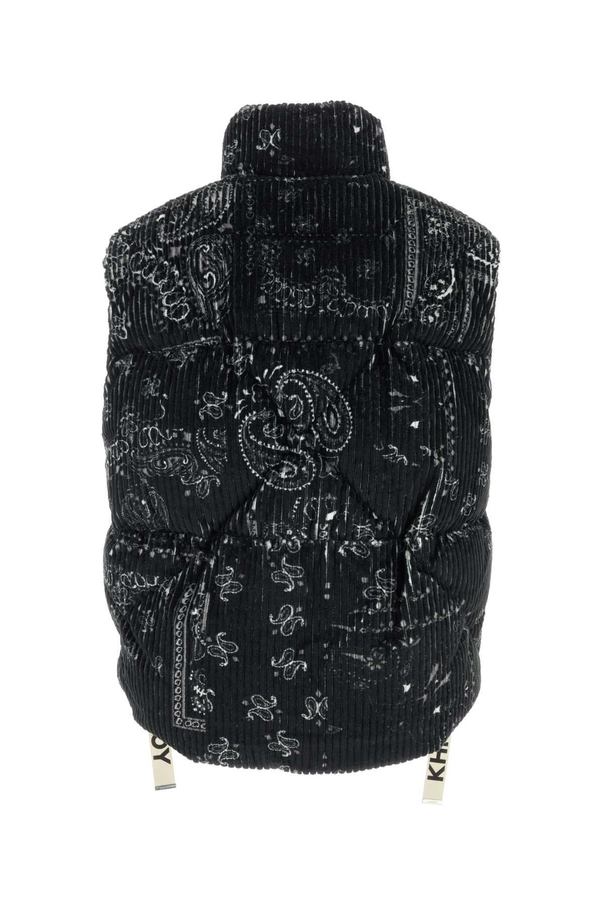 Khrisjoy Men Printed Corduroy Oversize Sleeveless Down Jacket - 2