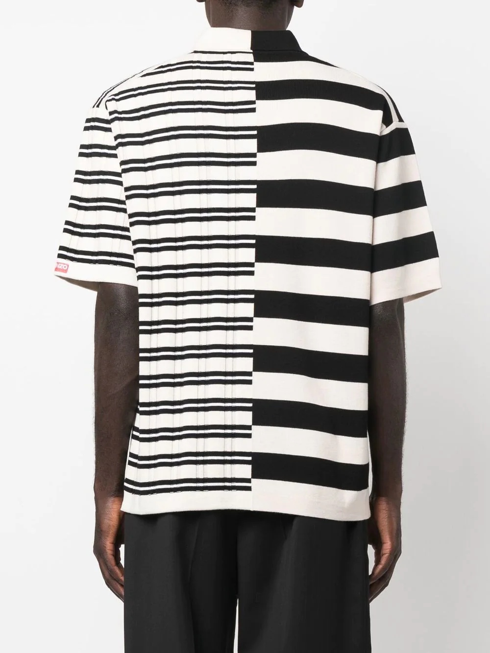 stripe-print pattern polo shirt - 4