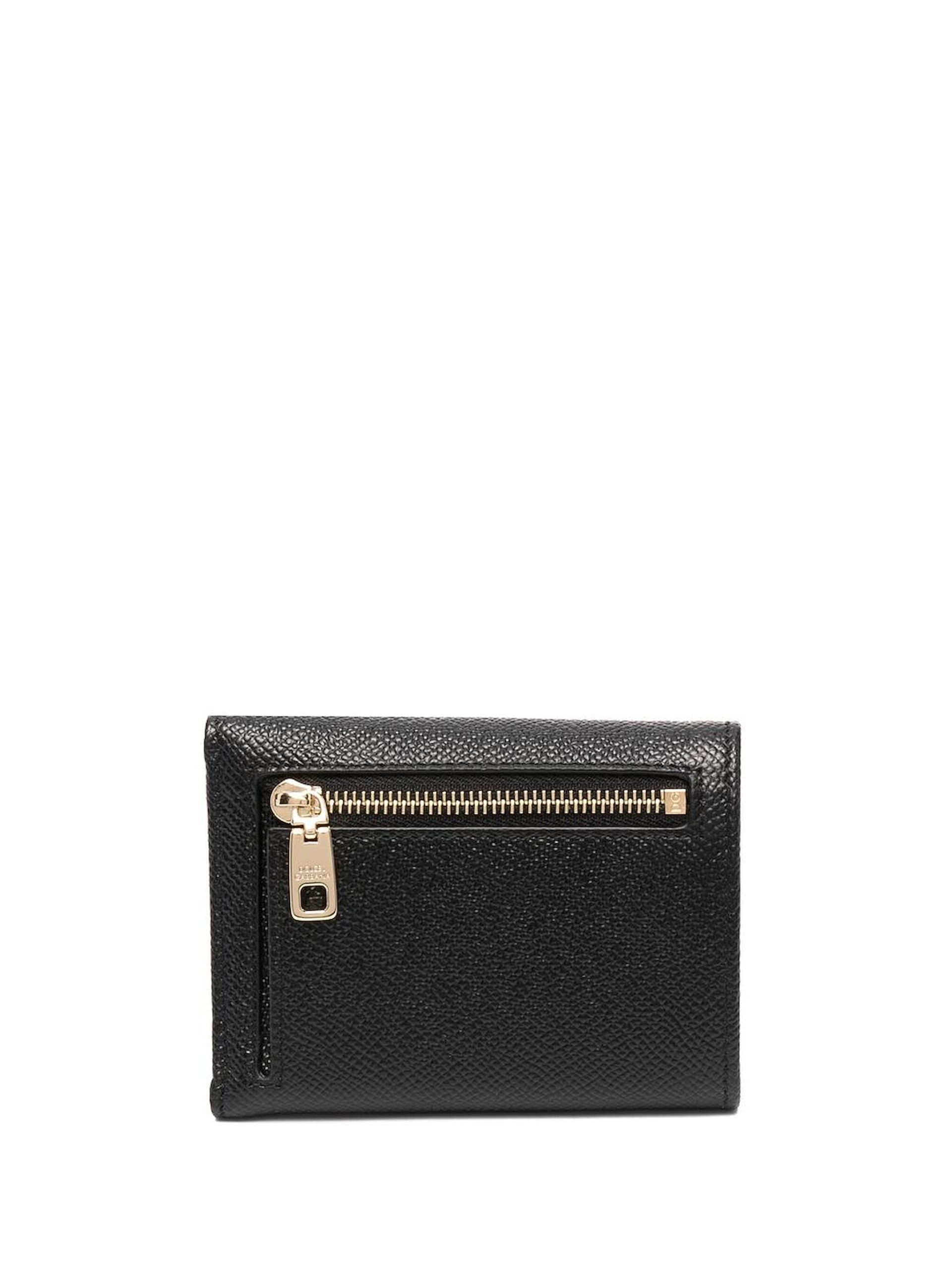 Black Dauphine Leather Wallet - 4