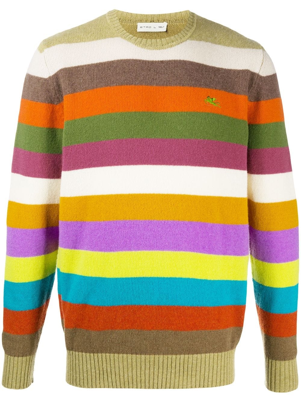 striped logo embroidered jumper - 1