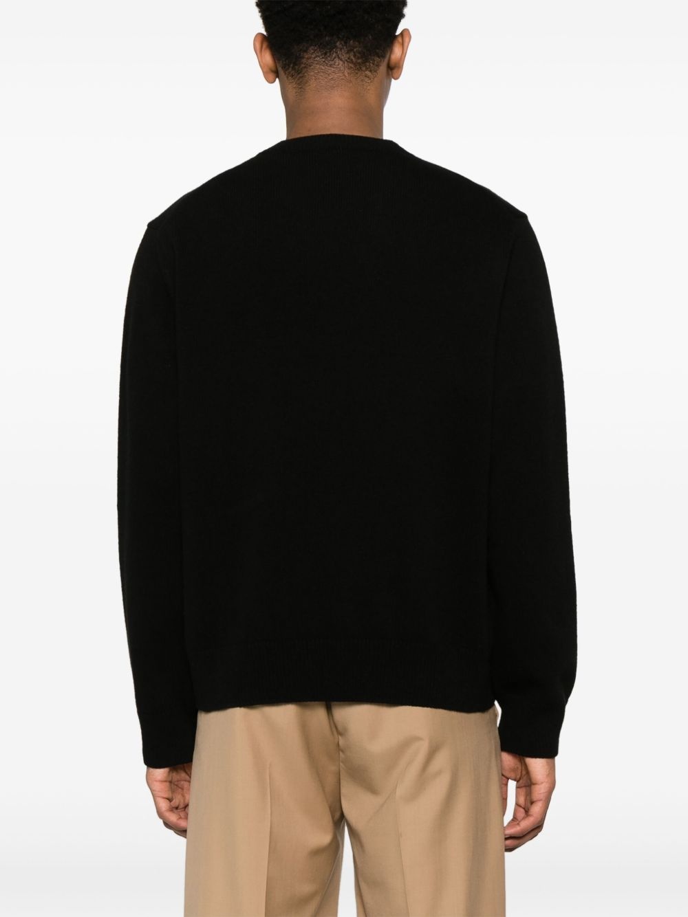logo-embroidered wool jumper - 4