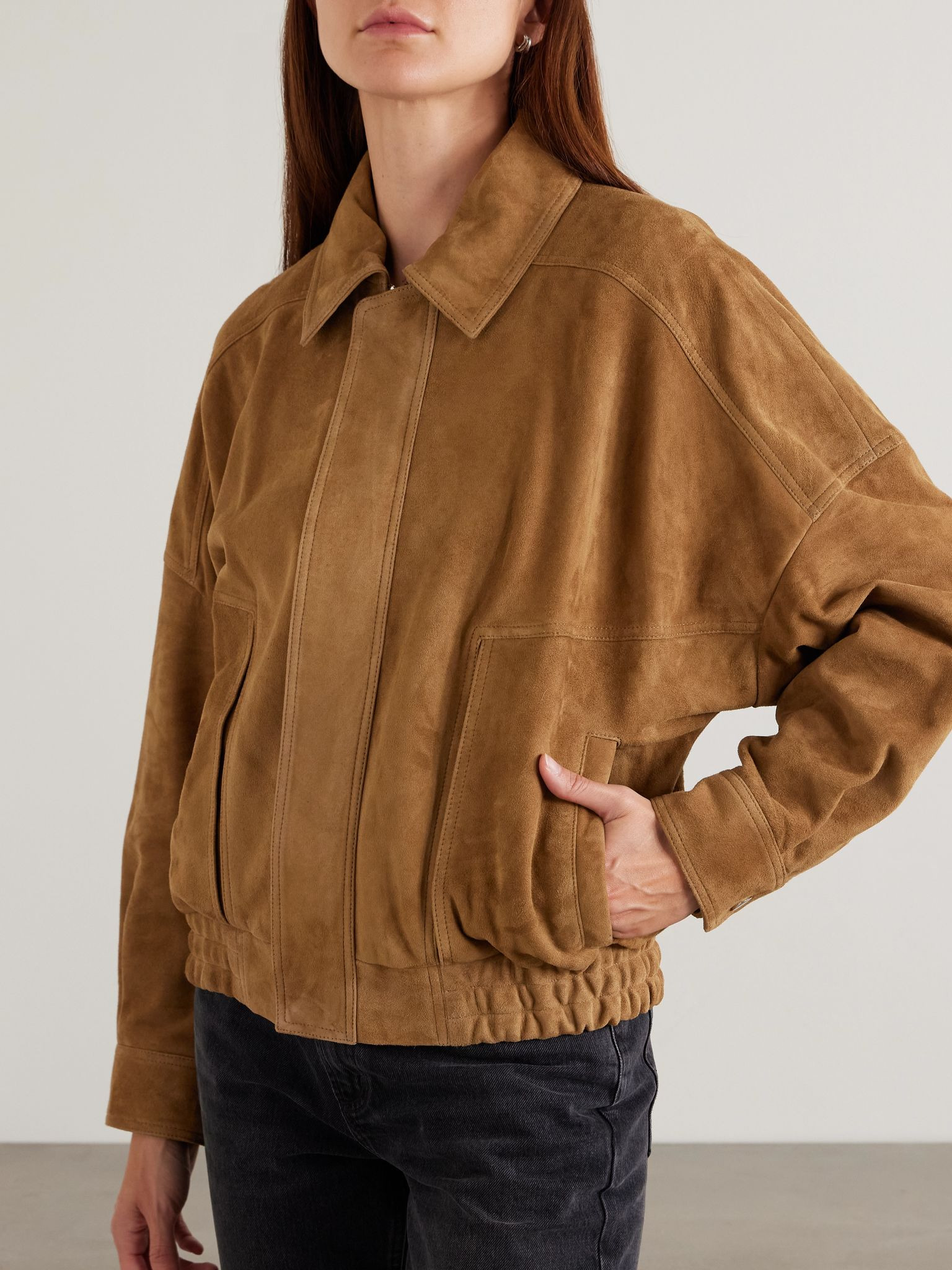 Dalma suede bomber jacket Tan - 3