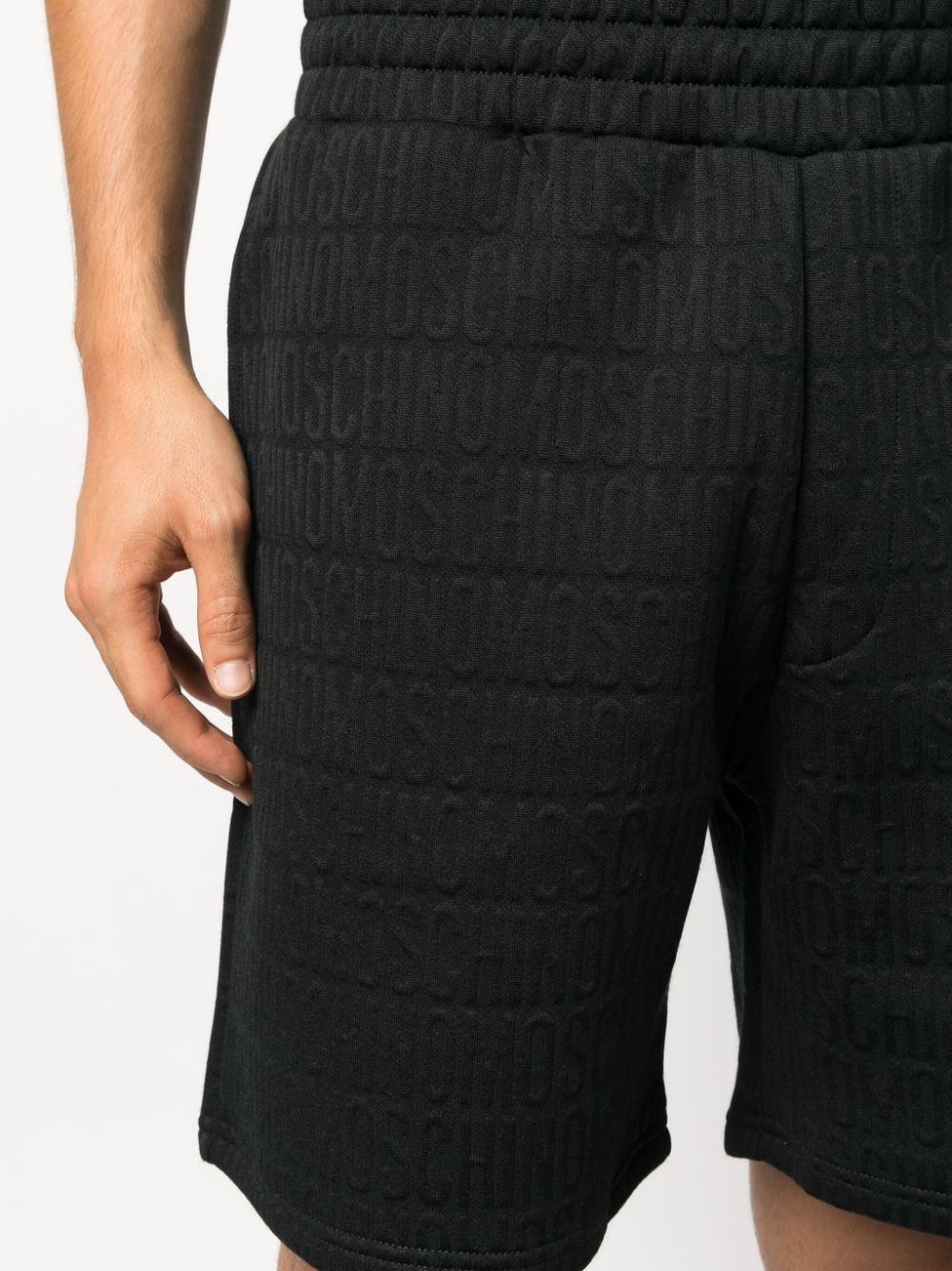 monogram-jacquard elasticated track shorts - 5