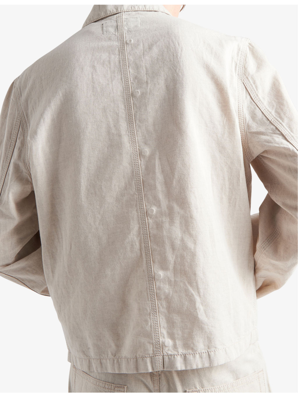Branded-plaque chest-pocket cotton-blend jacket - 4