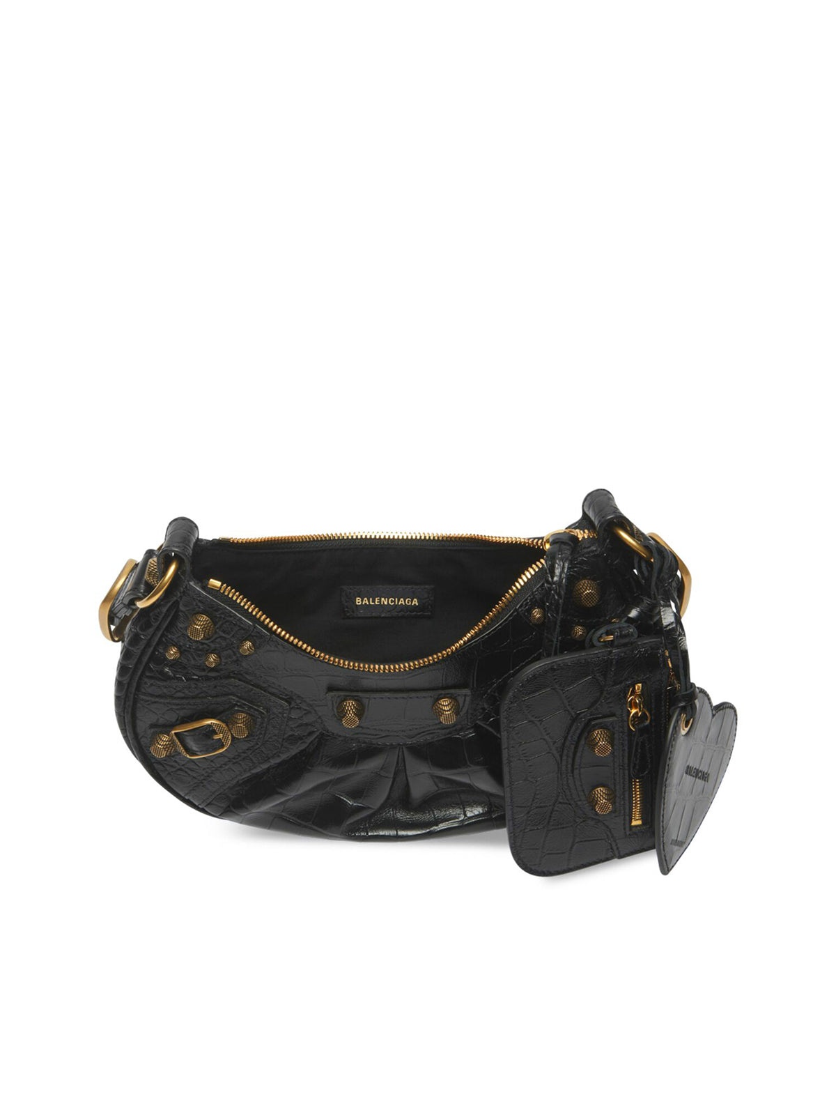 WOMEN`S LE CAGOLE XS SHOULDER BAG CROCODILE EMBOSSED IN BLACK - 2