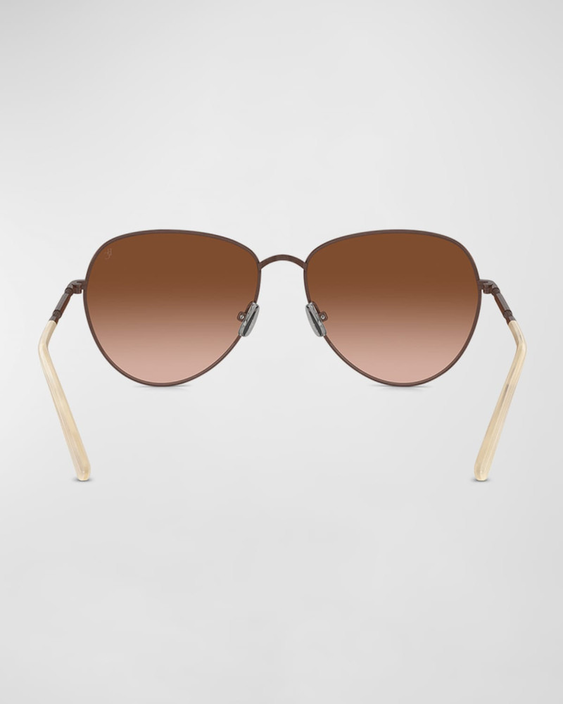 Oversized Titanium & Plastic Aviator Sunglasses 4