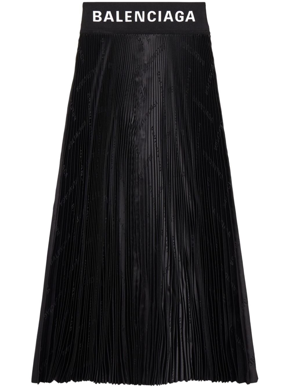 pleated logo-jacquard midi skirt - 1