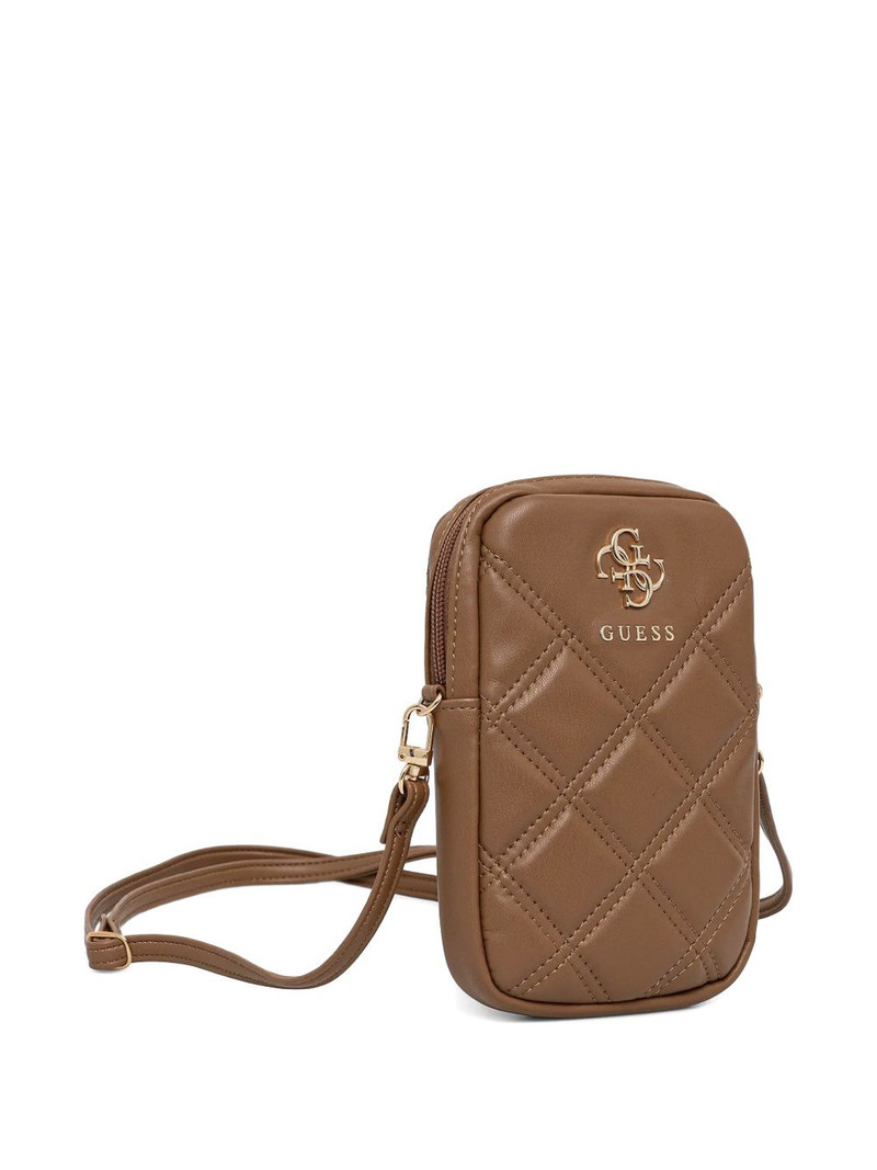 GUESS USA quilted logo-plaque phone bag outlook
