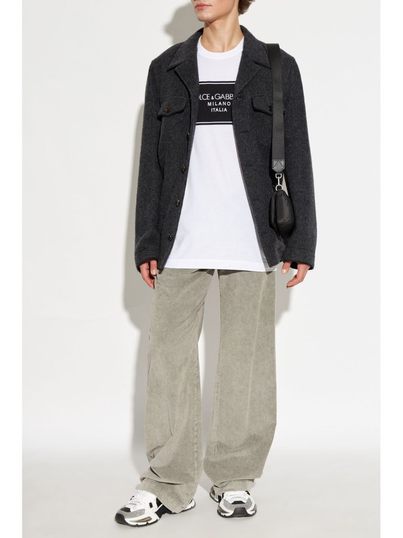 Dolce & Gabbana logo-plaque corduroy trousers outlook