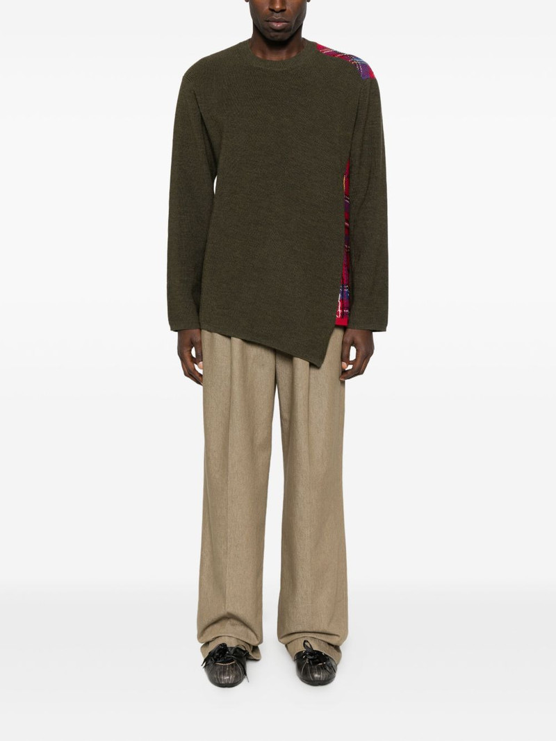 Comme des Garçons Homme Plus plaid-paneled sweater outlook