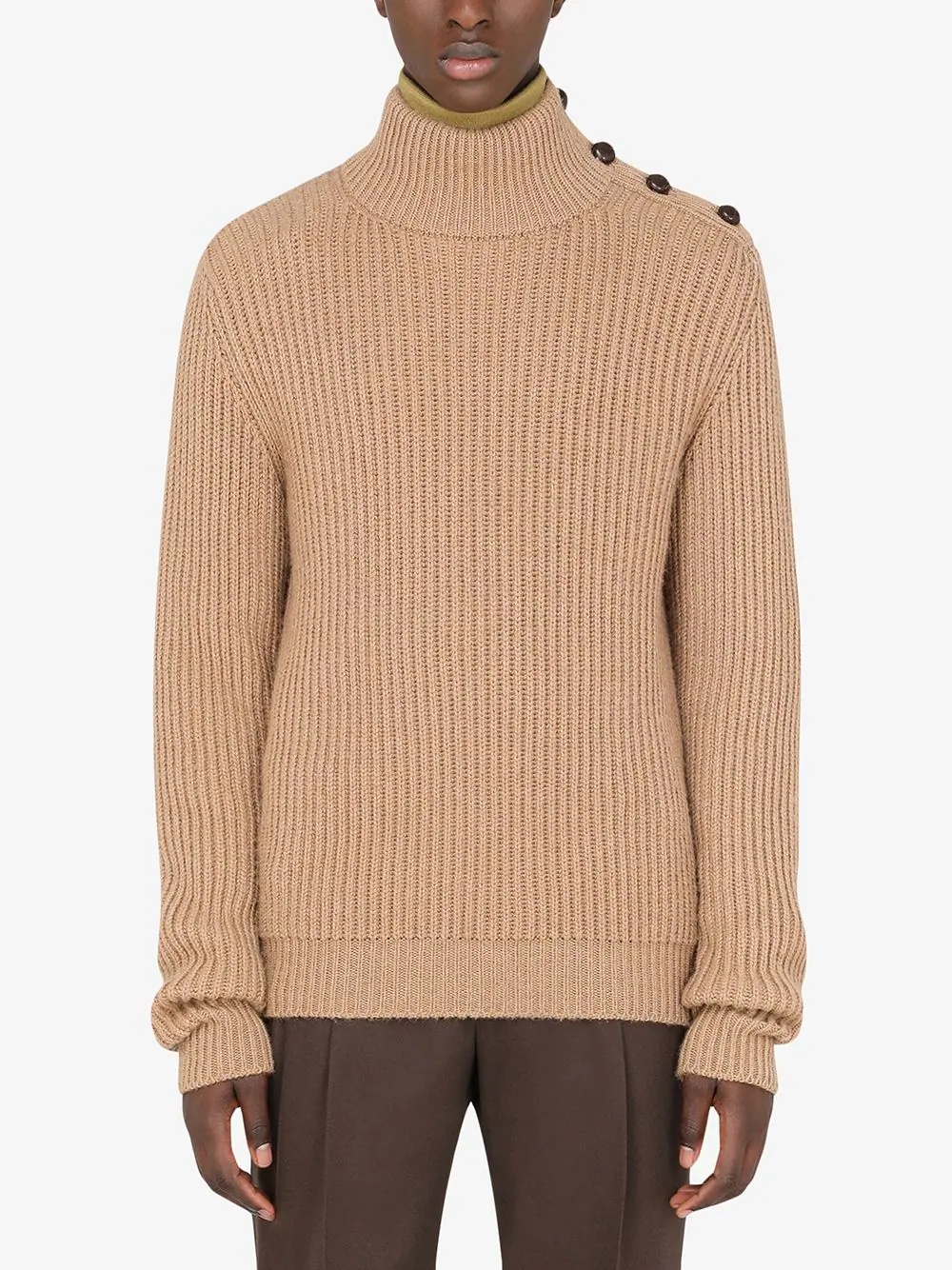 button-embellished rollneck jumper - 3