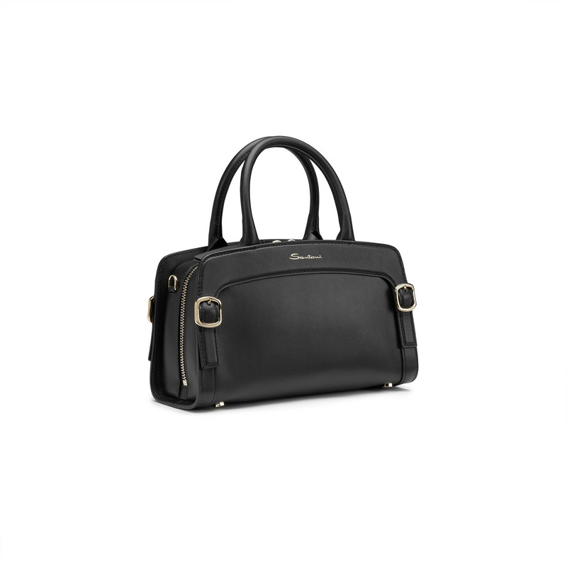 Santoni Black leather handbag outlook