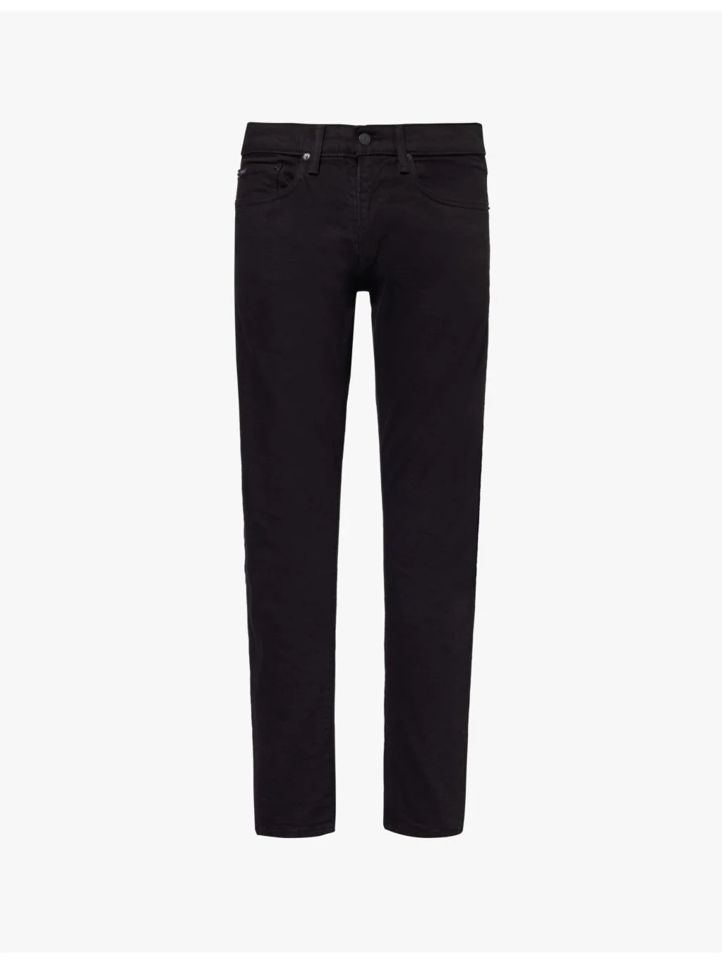 Logo-embroidered slim-leg stretch-denim jeans - 1