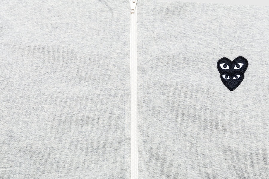 DOUBLE BLACK HEART FULL ZIP HOODY - 2