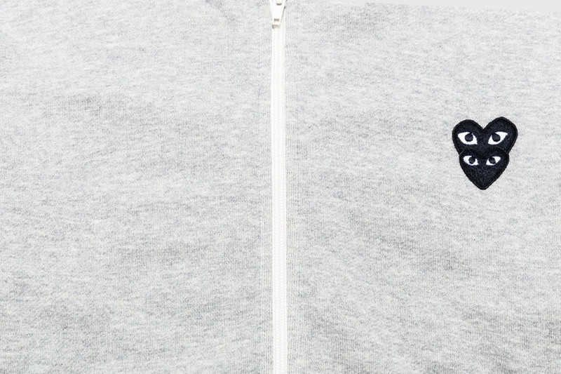 Comme des Garçons PLAY DOUBLE BLACK HEART FULL ZIP HOODY outlook