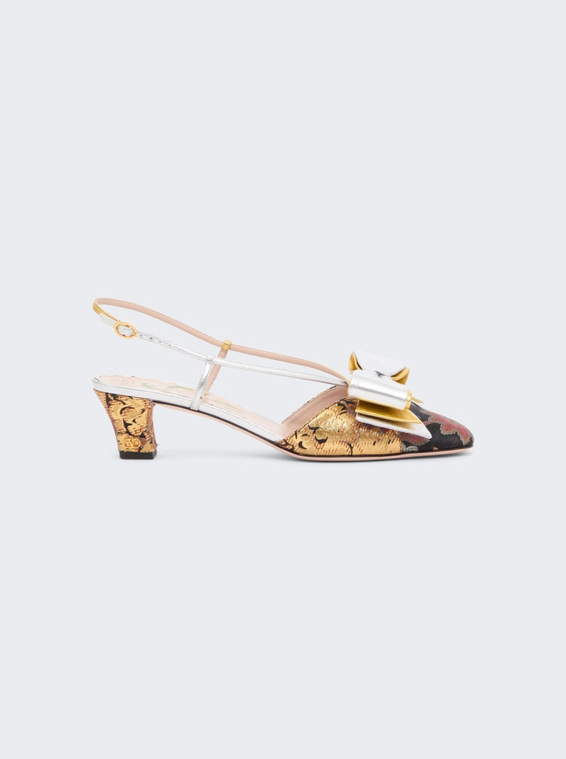 Bowow Slingback Pumps Lurex Jacquard - 1
