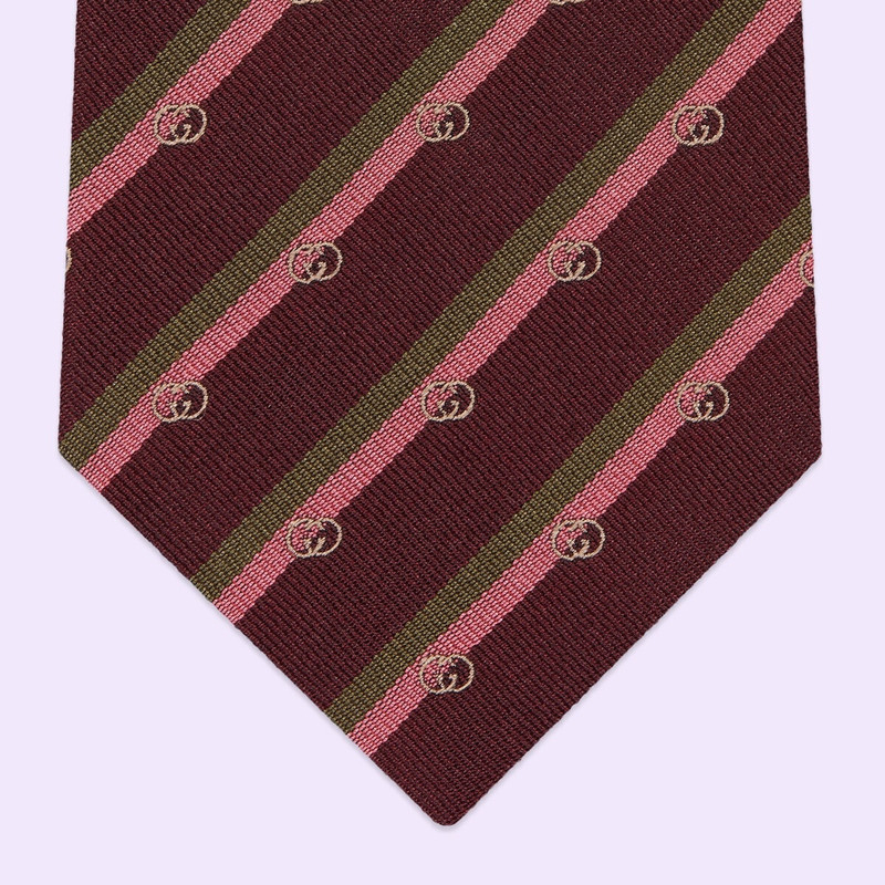 Interlocking G silk jacquard tie 3