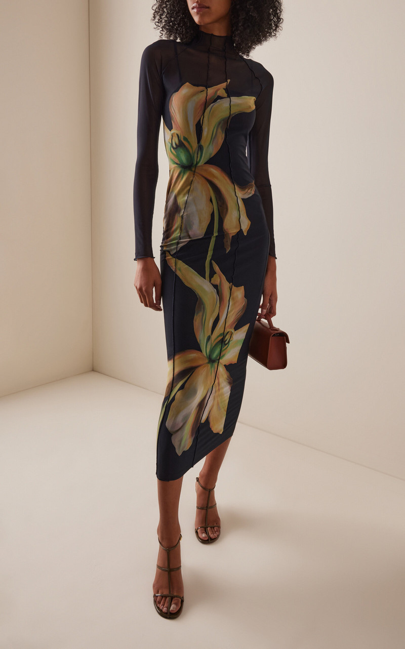 SIGNIFICANT OTHER Exclusive Jean Floral Mesh Midi Dress print outlook