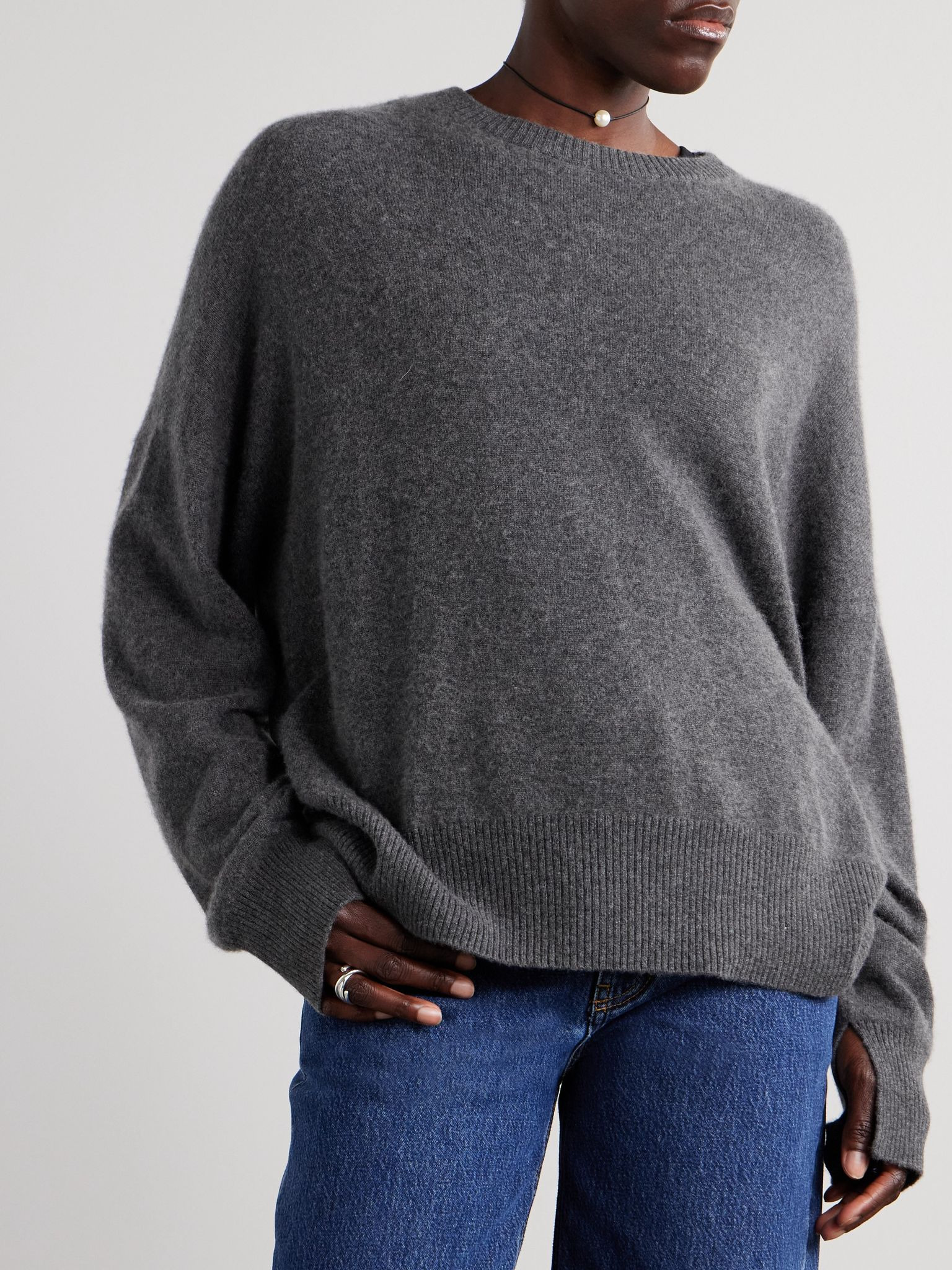 Anaa oversized cashmere sweater Gray - 3
