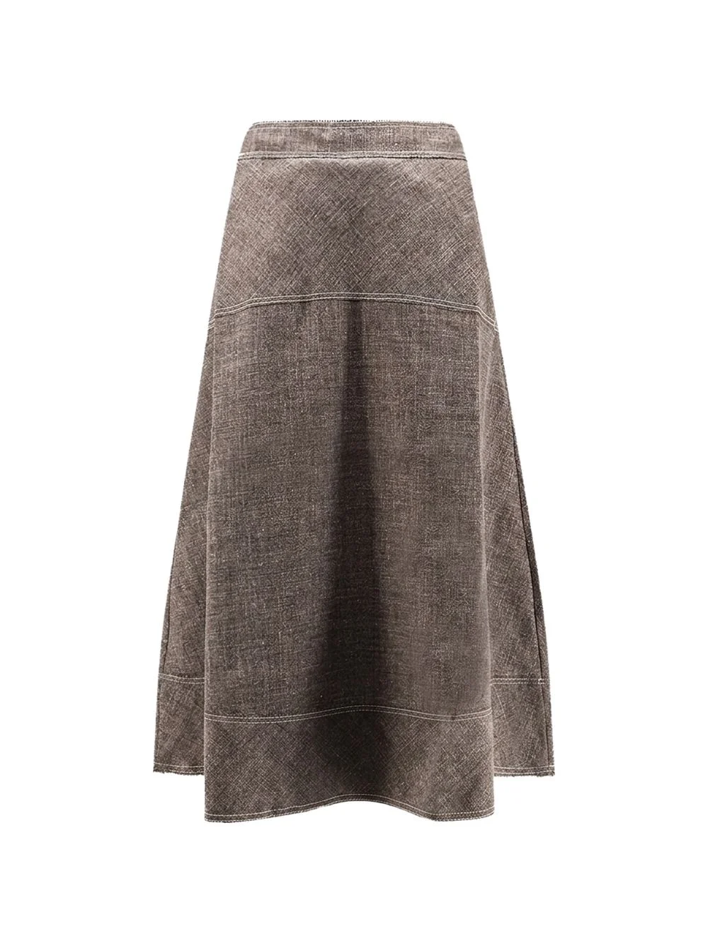 Janelle contrast-stitch midi skirt - 1
