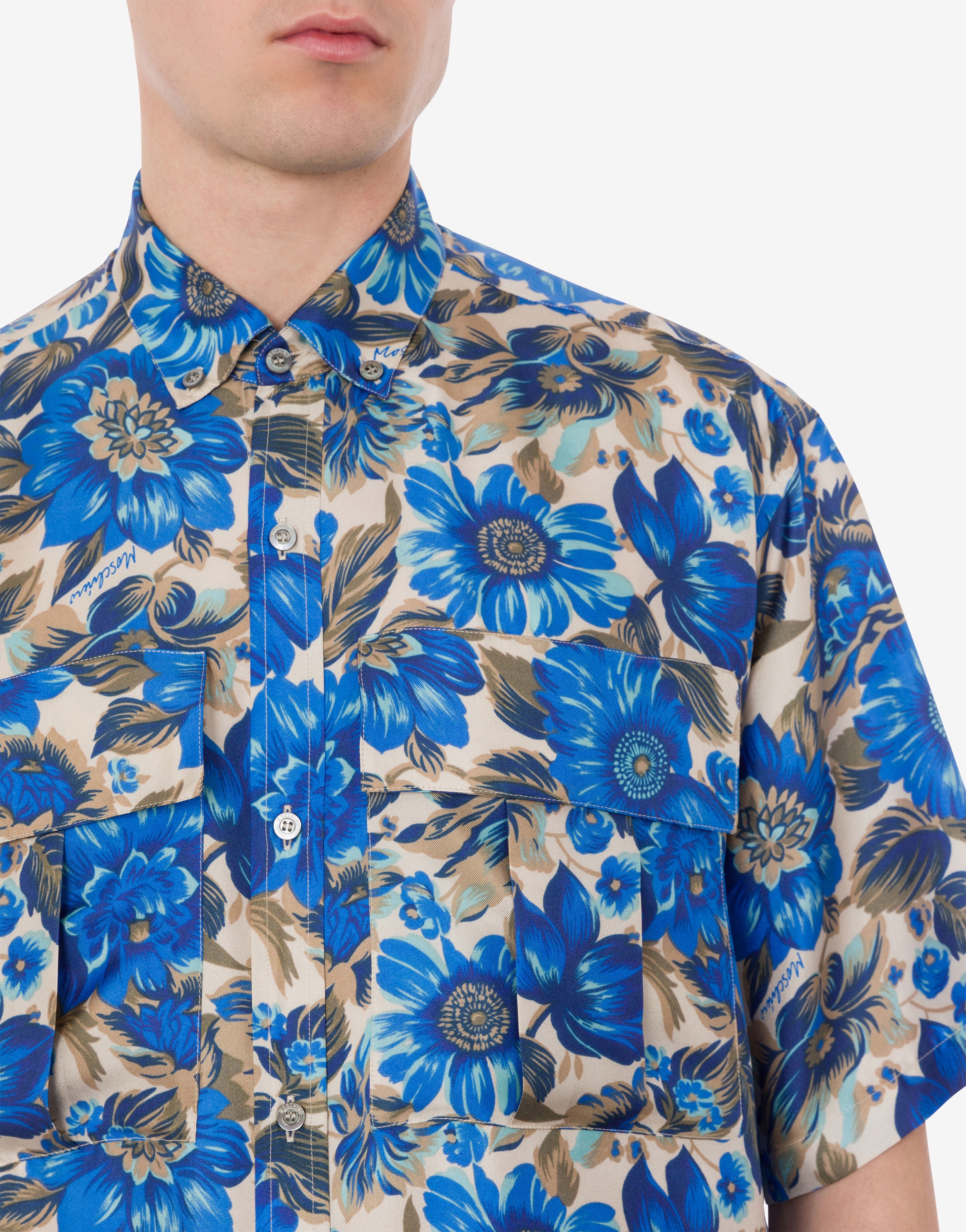 ALLOVER BLUE FLOWERS SHORT-SLEEVED SHIRT - 4