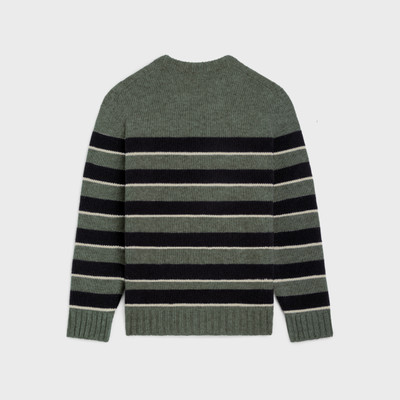 CELINE striped triomphe crew neck sweater in wool outlook