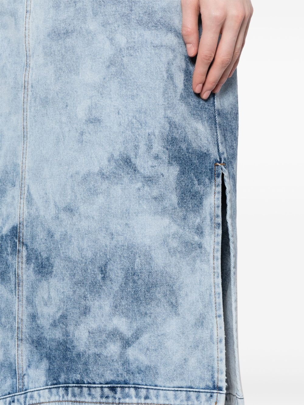acid-wash midi skirt - 5
