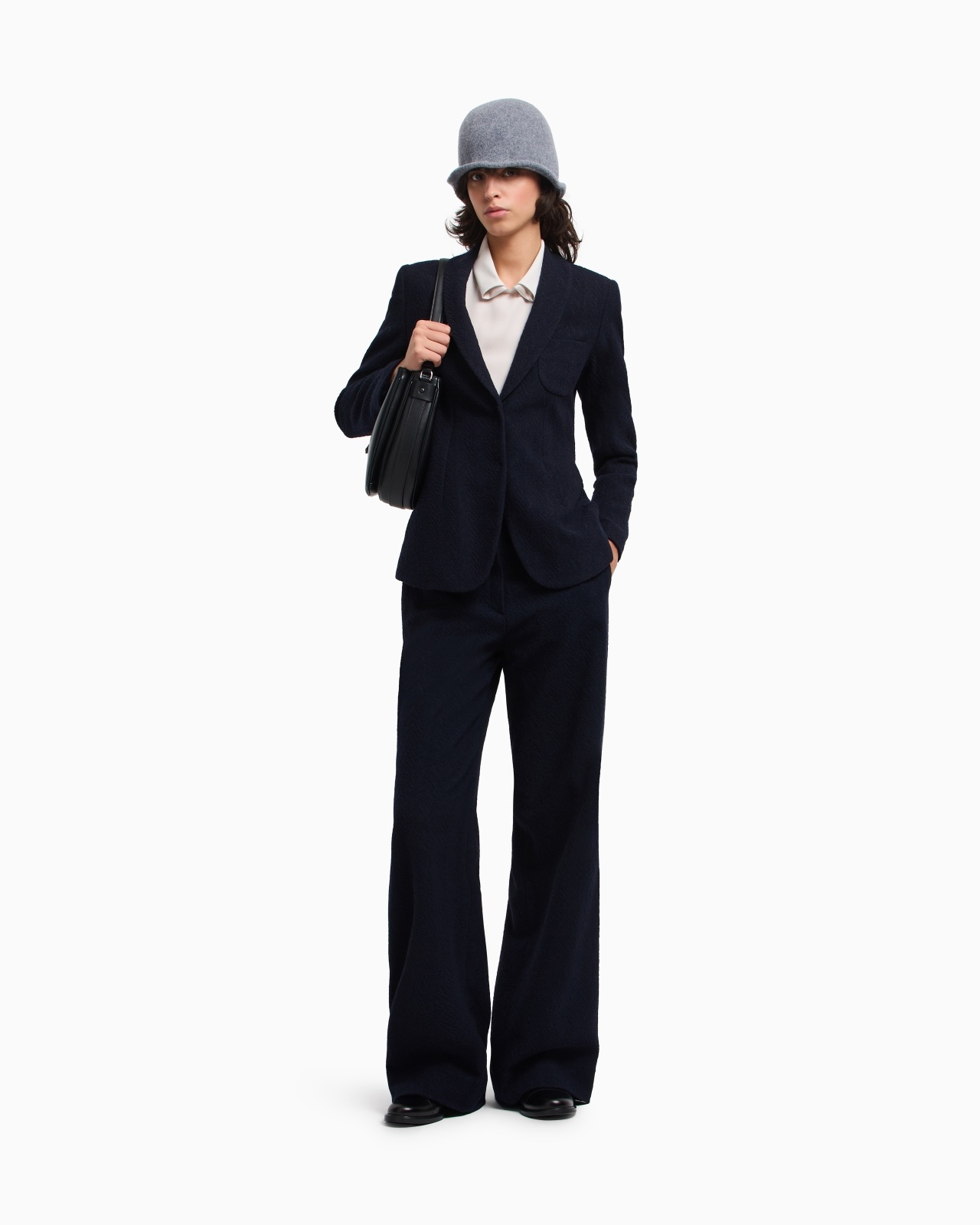 ICON SINGLE-BREASTED BLAZER IN JACQUARD WITH A CHEVRON MOTIF - 2