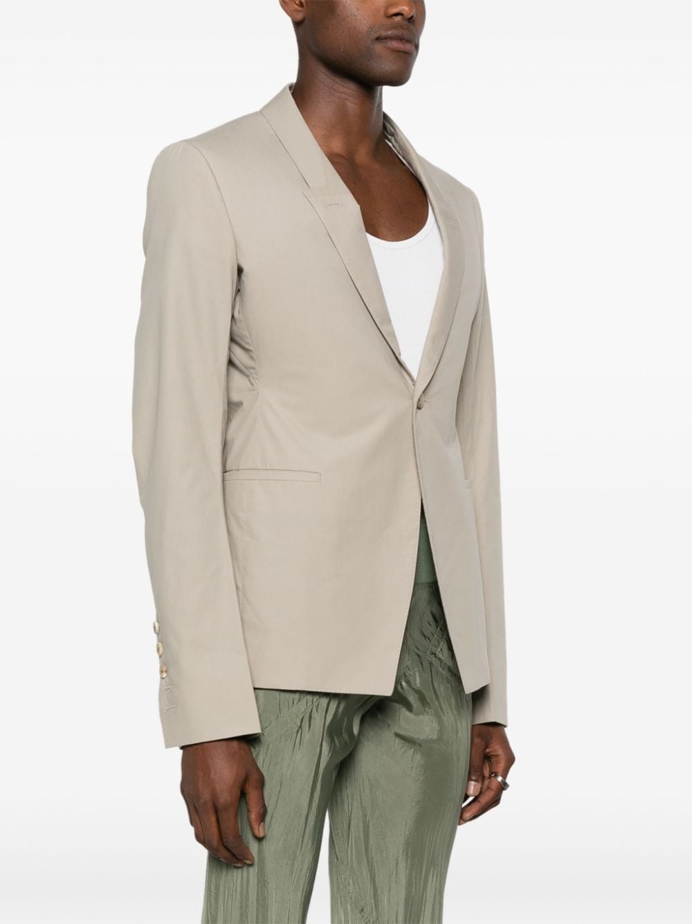 single-breasted poplin blazer - 3