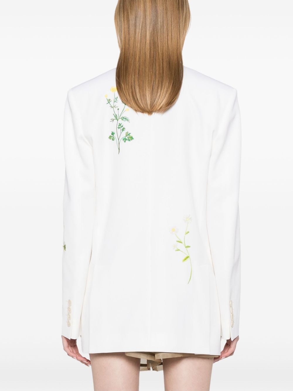 floral-embroidered blazer - 4