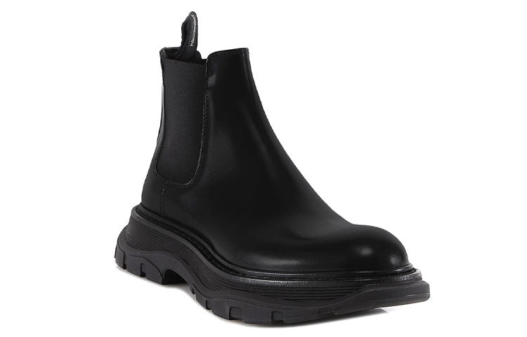(WMNS) Alexander McQueen Leather Chelsea boots 'Black' 641837WHZ841000 - 3