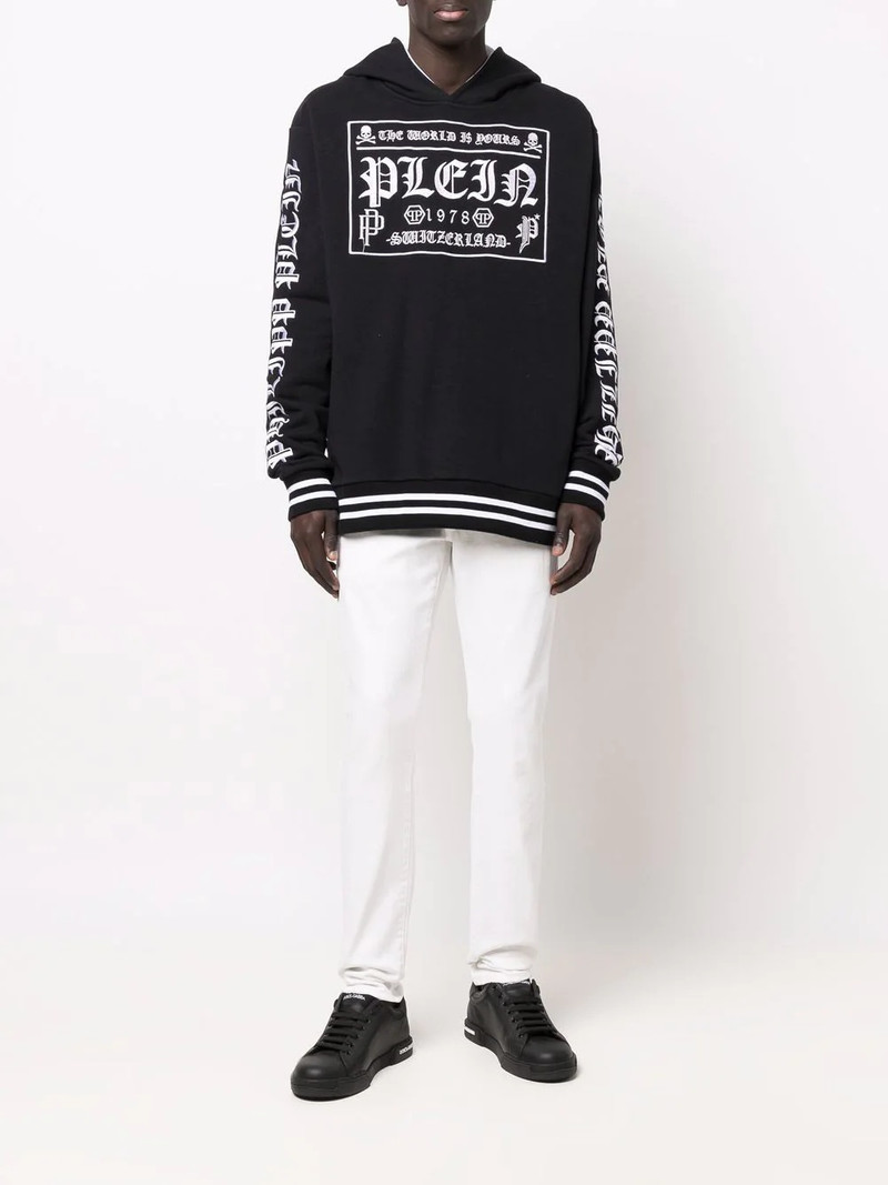 PHILIPP PLEIN logo-print pullover hoodie outlook