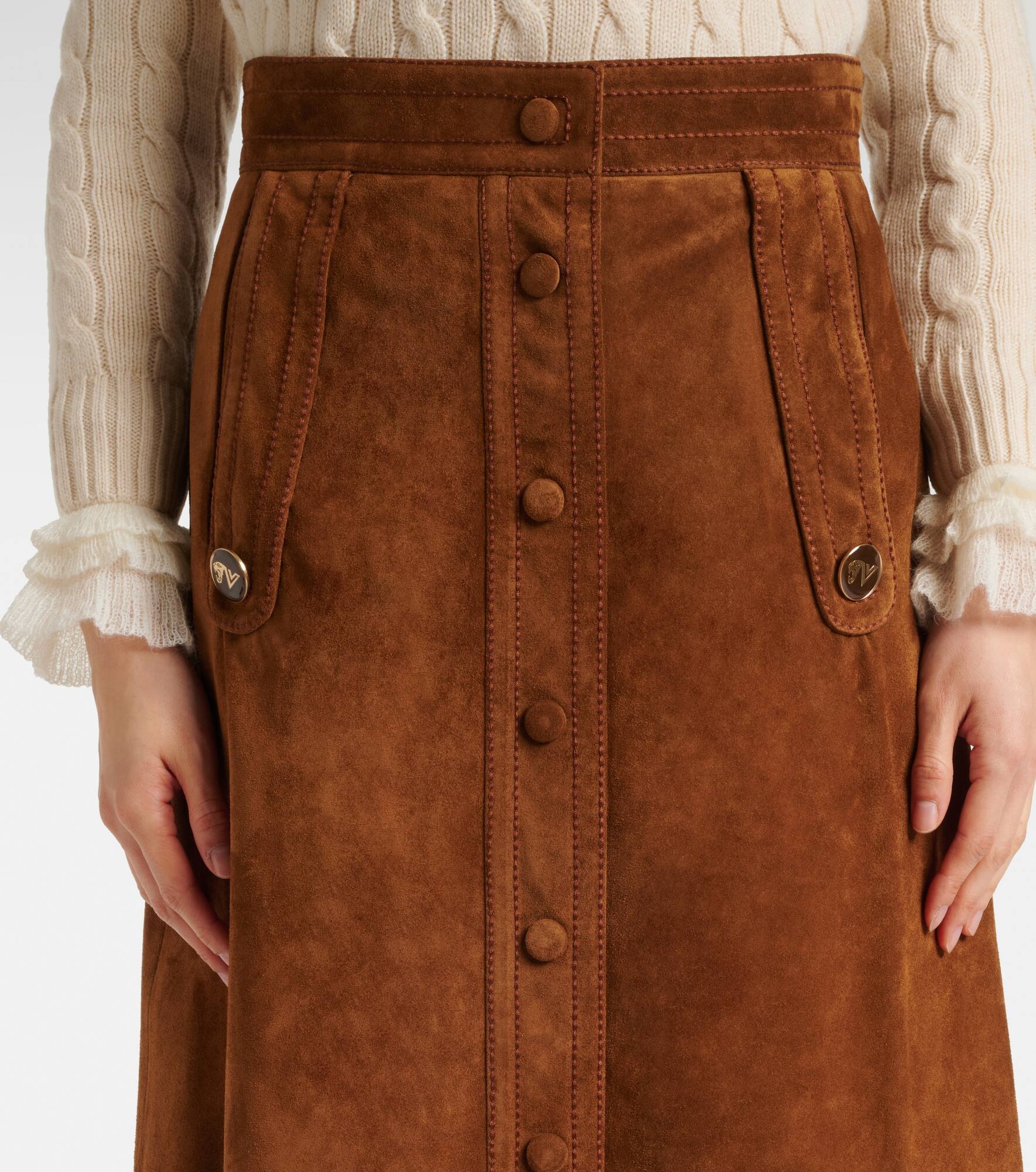 Suede midi skirt - 4