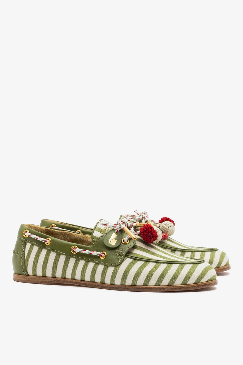 Cyprus Boat Shoe Seaweed Striped Canva 3