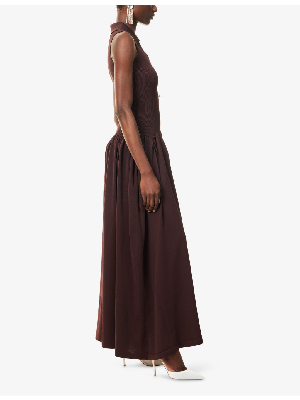 Ribbed Sleeveless Knitted Midi Dress - 3