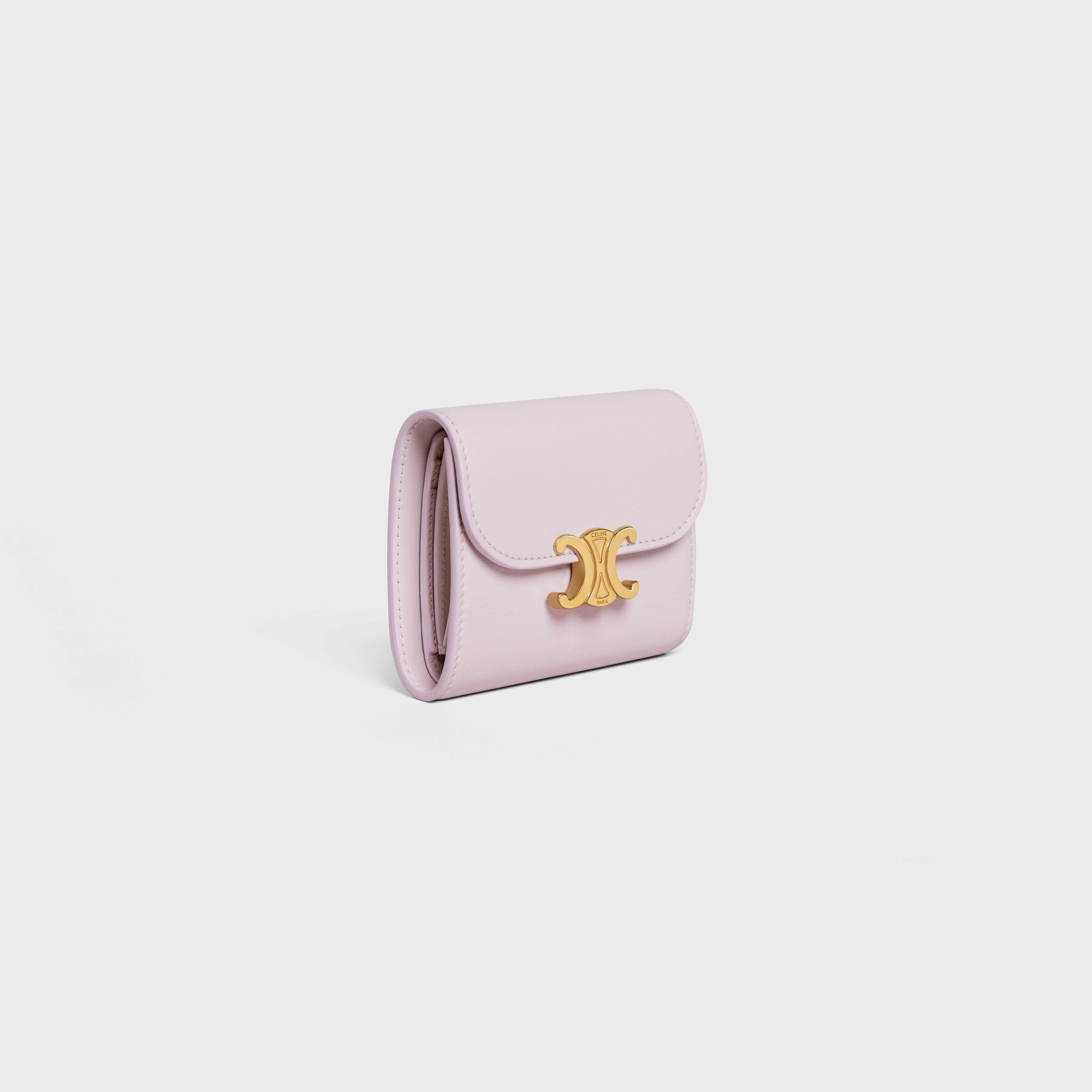 Small Triomphe Wallet in Shiny Smooth Lambskin - 2