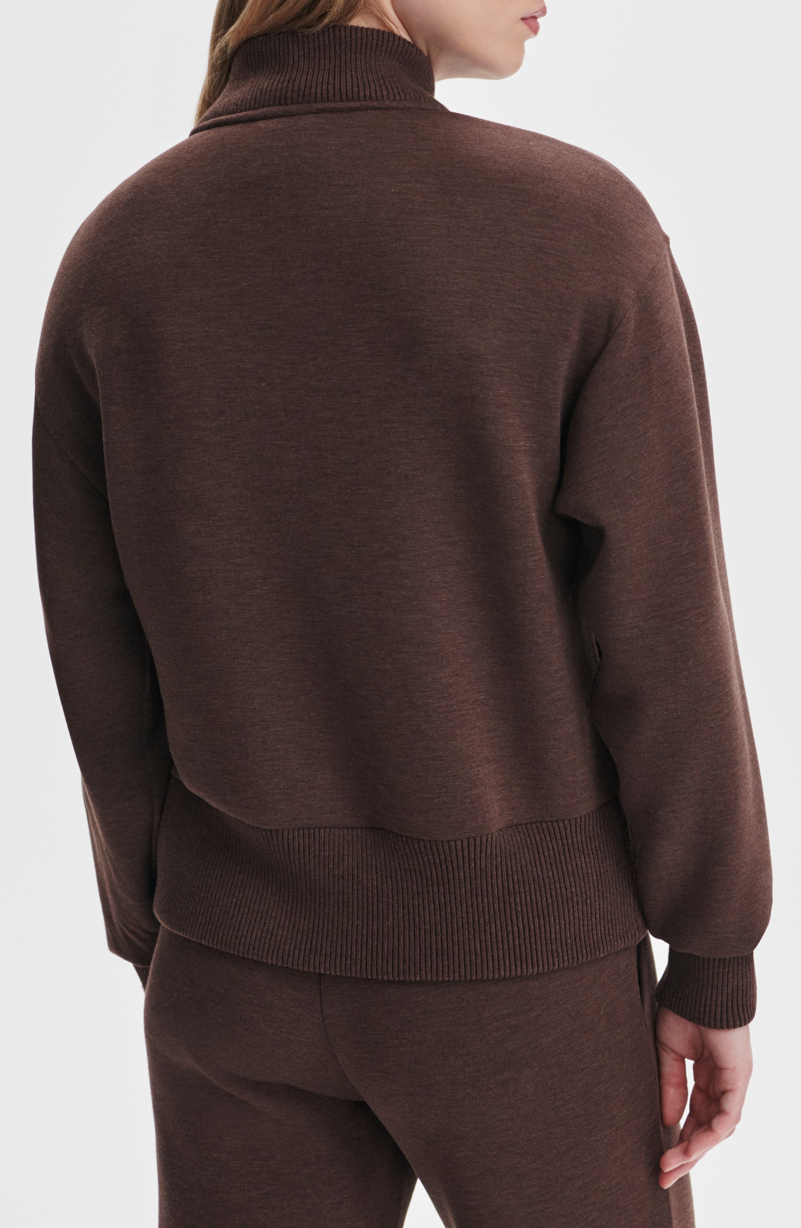 Varley Sally Half Zip Sweatshirt in Coffee Bean Marl at Nordstrom - 2