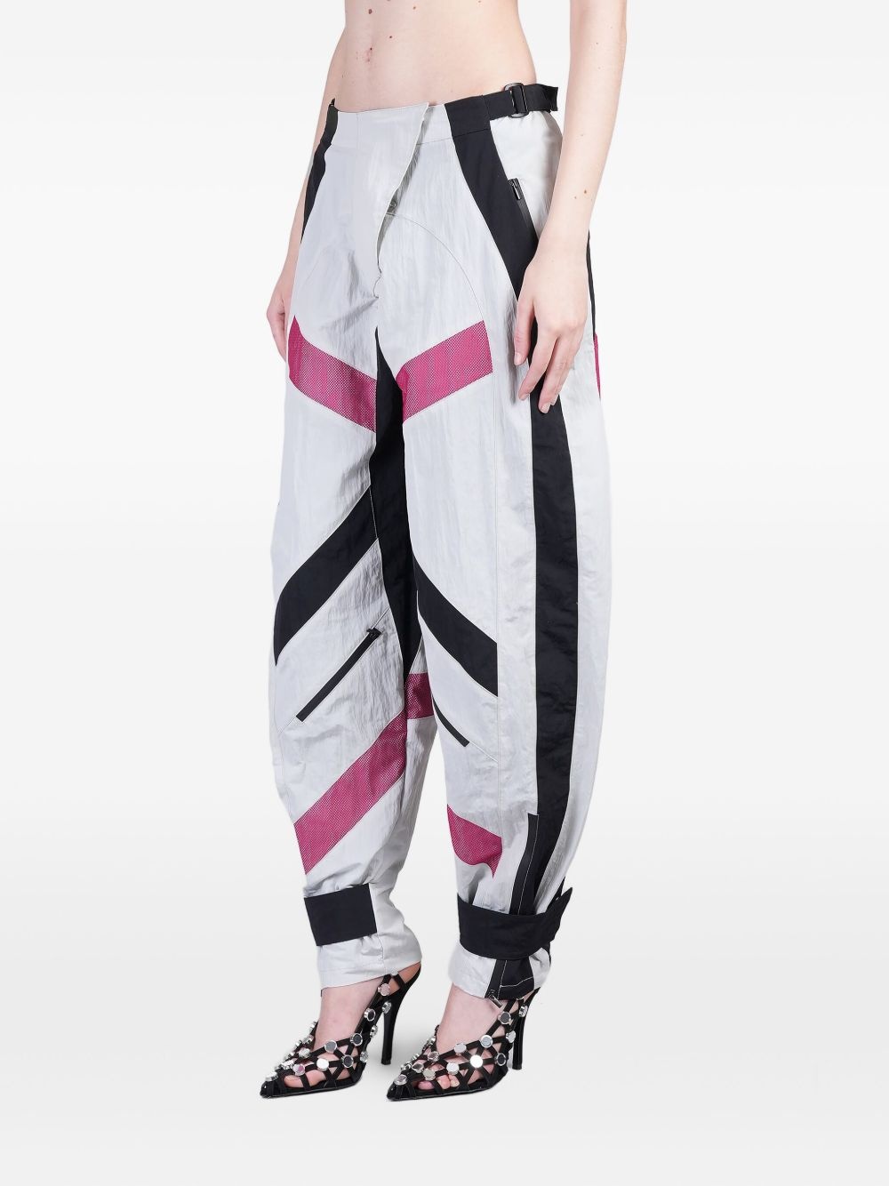 asymmetrical panelled trousers - 3